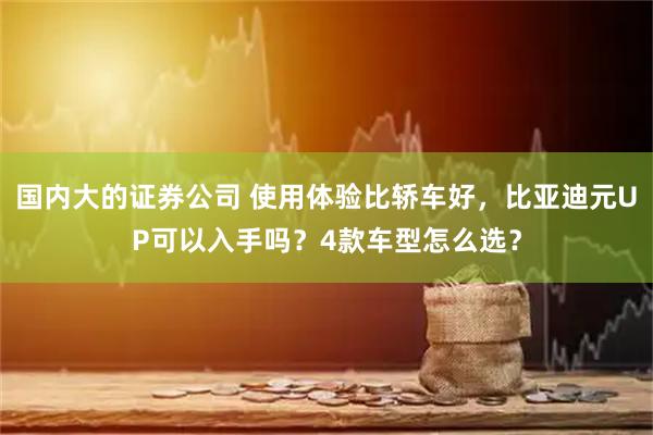 国内大的证券公司 使用体验比轿车好，比亚迪元UP可以入手吗？4款车型怎么选？